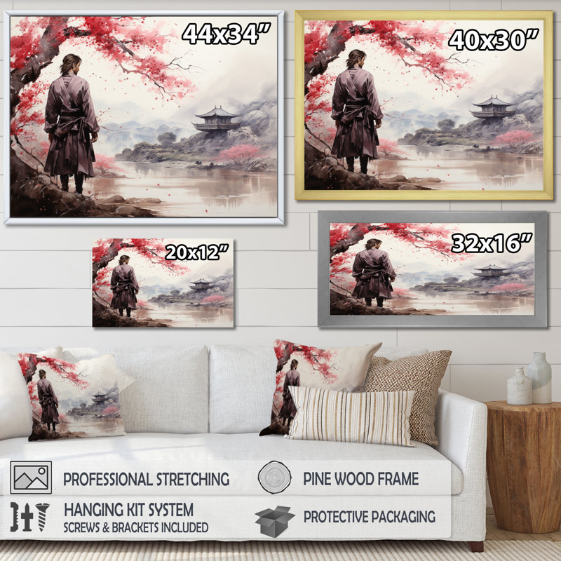Asian Art Samurais Resolve III - impression, H 12 po x l 20 po x P 1 po, Toile tendue