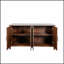 Armoire avec 4 portes et 4 tablettes ouvertes, armoire de rangement autoportante pour plancher, hall d'entrée, salon, chambre à coucher, bureau