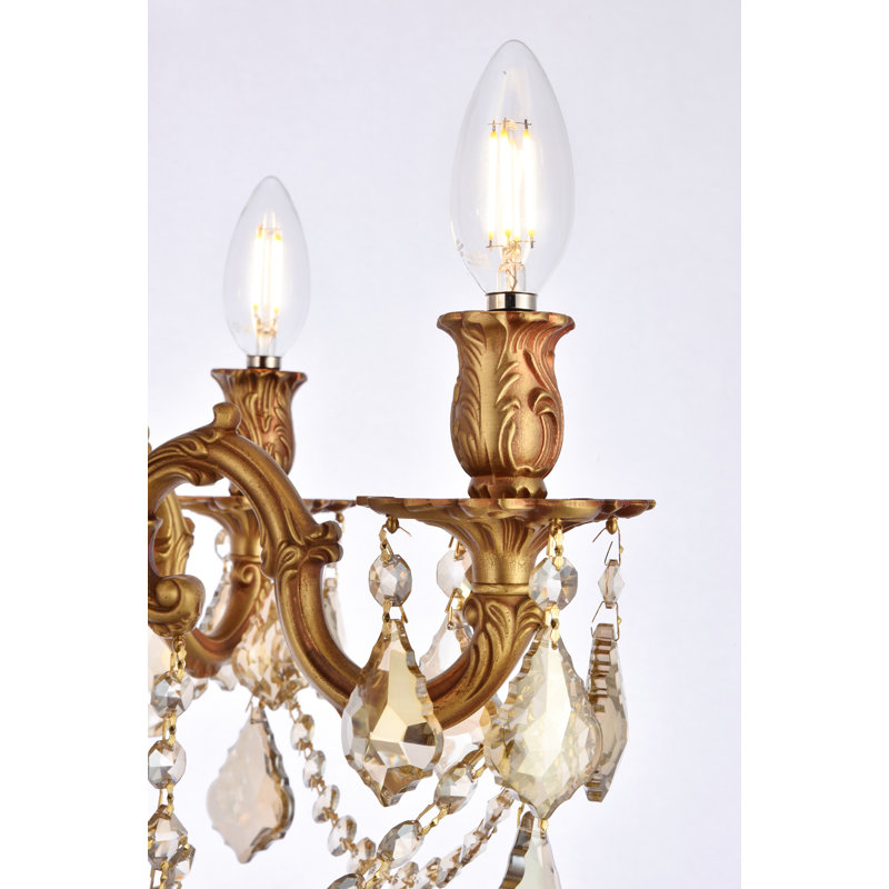 Lustre classique / traditionnel à 4 lumières de style bougie avec détails en cristal Ashmin