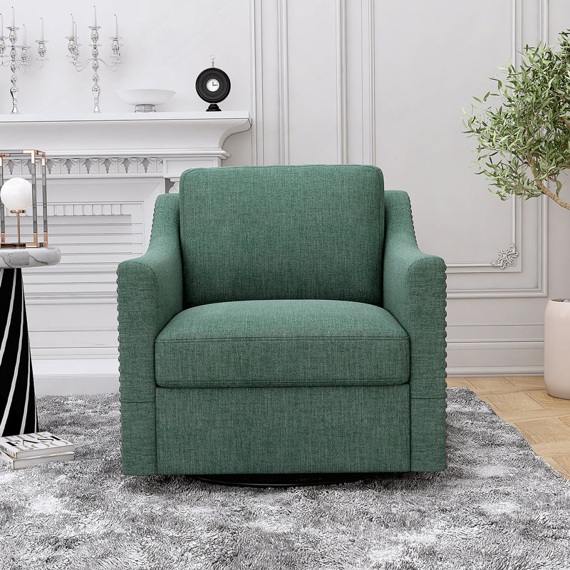 Fauteuil pivotant en lin et coton