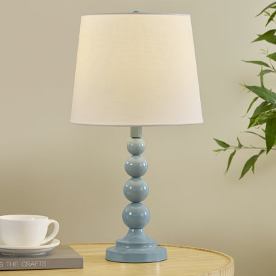 20.5" Metal Table Lamp With White Shade