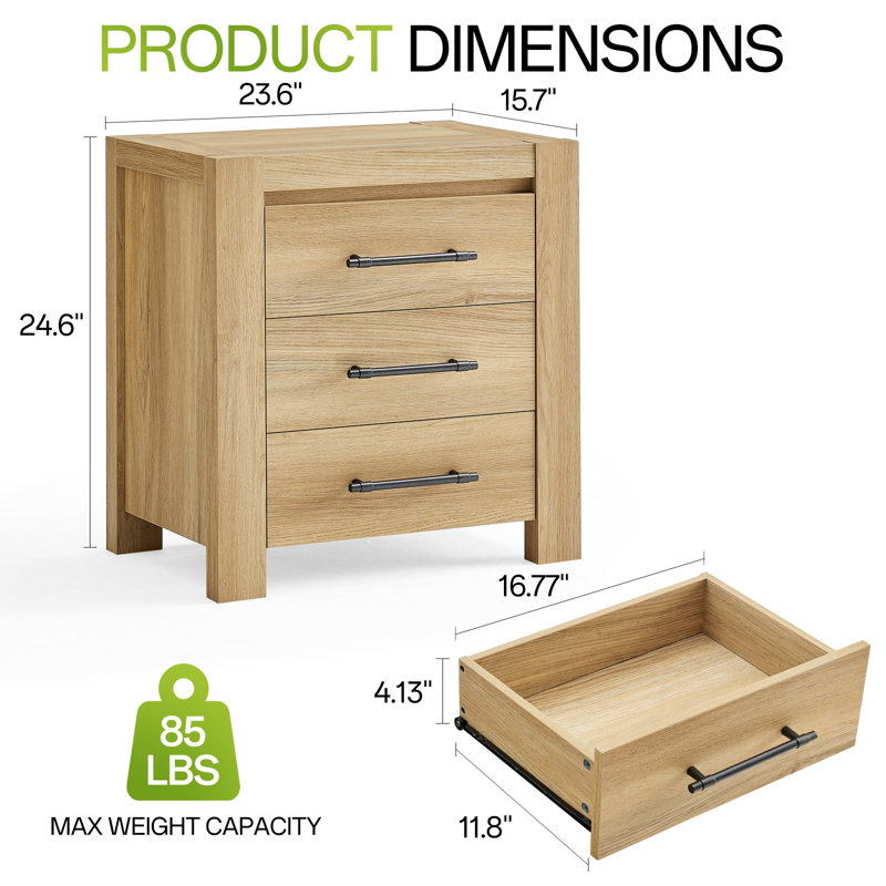 Nightstand And Dresser Set, Natural