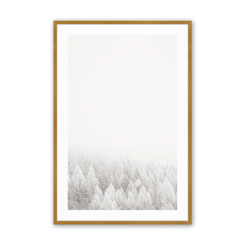 Impression de couverture d'hiver, dans un cadre,, Cadre doré poli, H 37,25 po x l 25,25 po x P 1,25 po