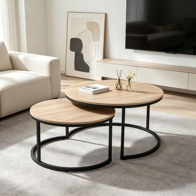 31.5"W Round Nesting Table set of 2
