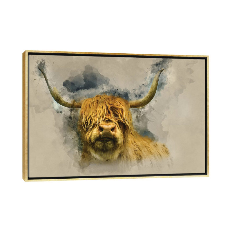 « Henry » par Mark Gemmell-impression d’art graphique, Pas de tapis, Toile encadrée d'or, H 18 po x l 26 po x P 1,5 po