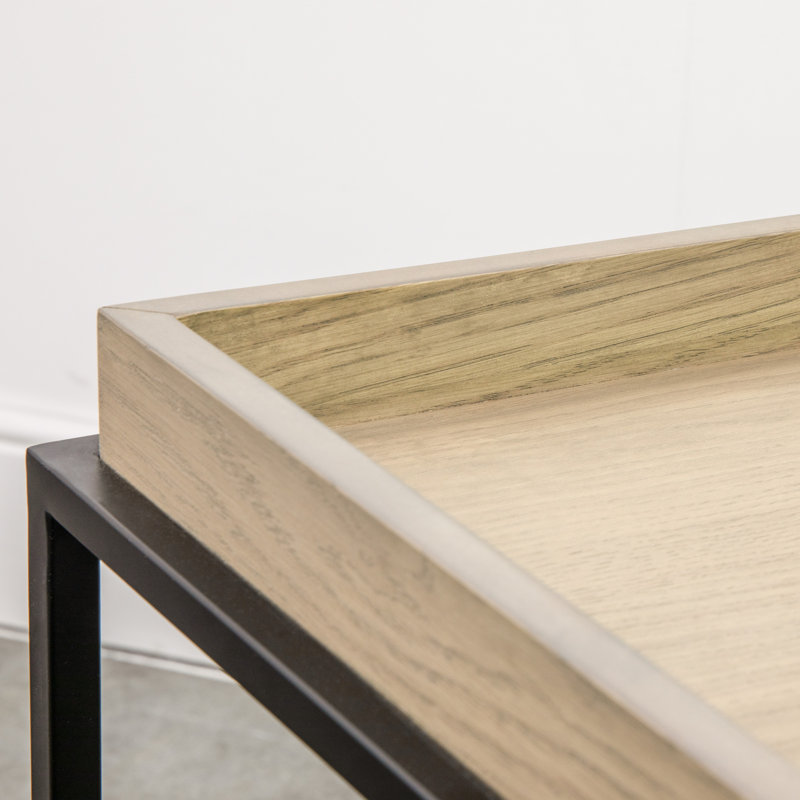 Bovina Tray Top Frame End Table, Grey