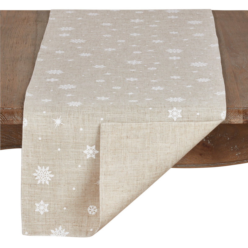 Bautista Snowflake Christmas Table Runner, 16" x 120"