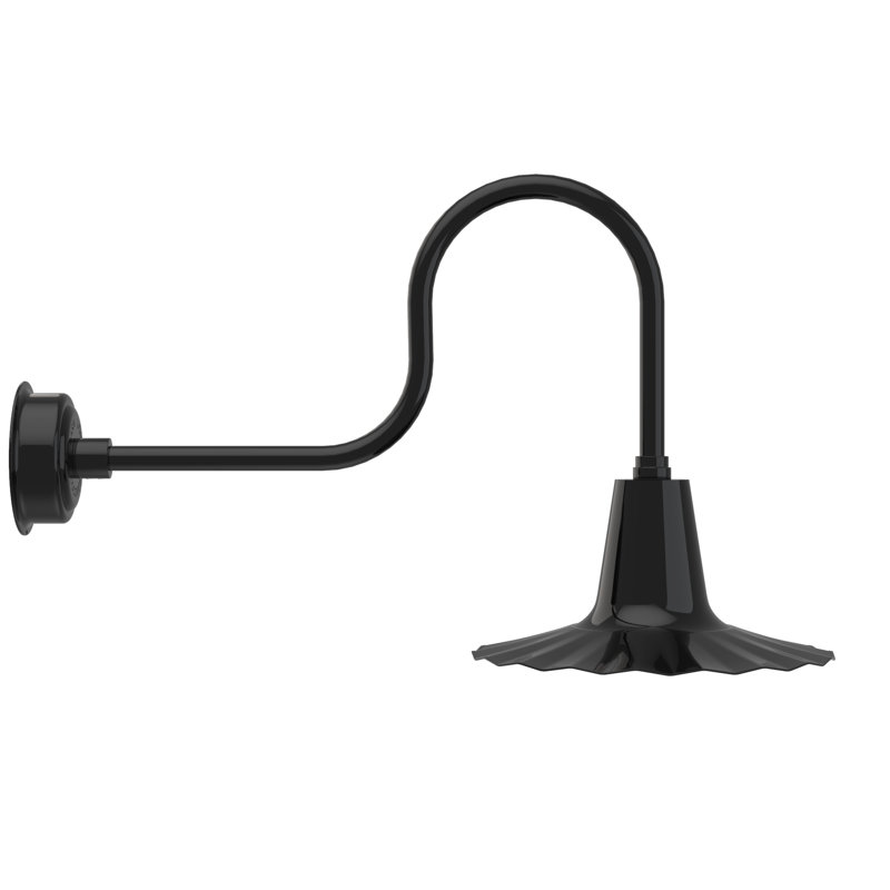 Luminaire de grange d’extérieur à del Iris, H 7,5 po x l 16 po x P 16 po, Noir