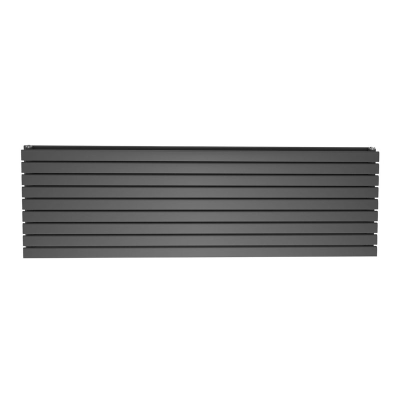 Pedro Horizontal Designer Radiator, 61.2cm H x 120cm W x 5.8cm D, Black