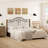 Vintage Platform Bed Metal Like Wood Headboard-1976298577