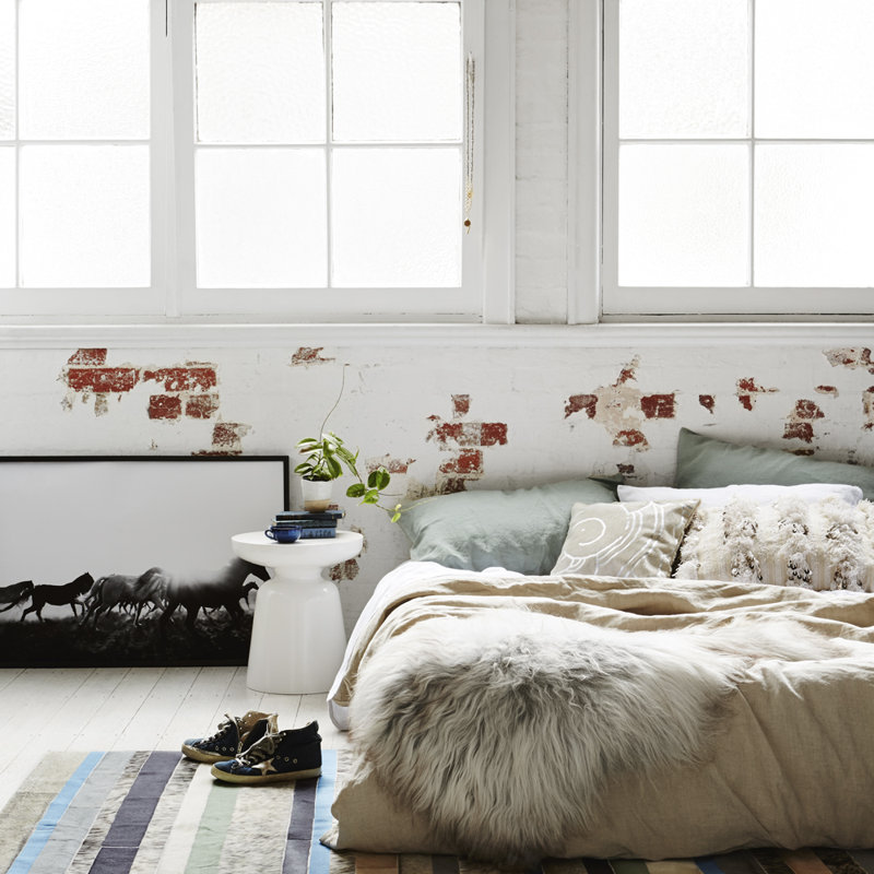 Nueva Raya Cowhide Striped Area Rug, Runner 2'7" x 9'10"