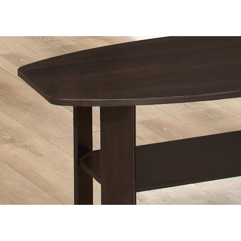 Ensemble de trois pièces, table basse avec table de bout pour la maison, Espresso