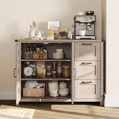 43" Sideboard Buffet Cabinet with Drawers, Shelves & Doors