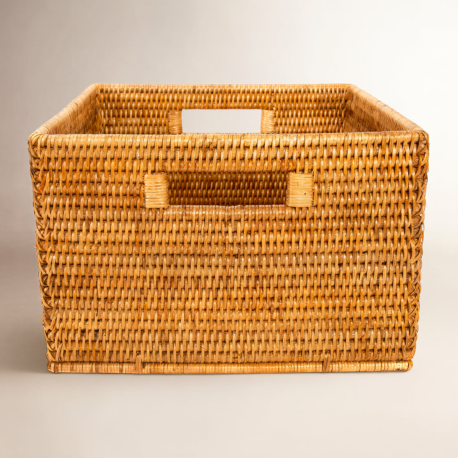Coastal Basket With Handles 1, Honey Brown