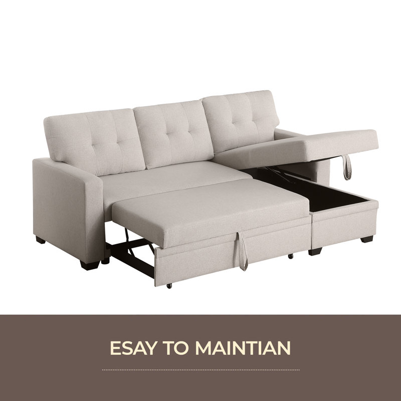 Canapé modulaire rembourré avec méridienne, Similicuir beige