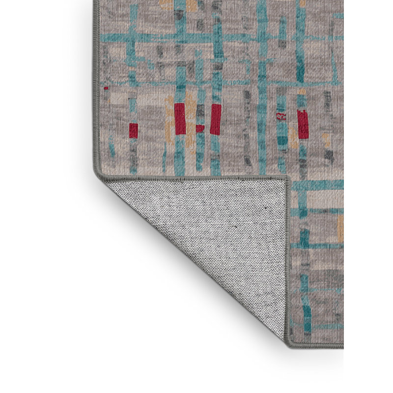 Machine Washable Gray Area Rug, Rectangle 5' x 8'