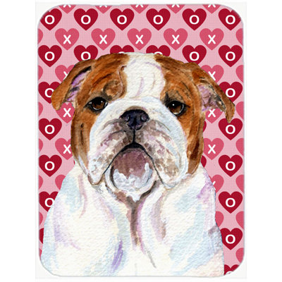 Caroline's Treasures Valentine Hearts English Bulldog Hearts Love and Valentine's Day Glass Cutting Board