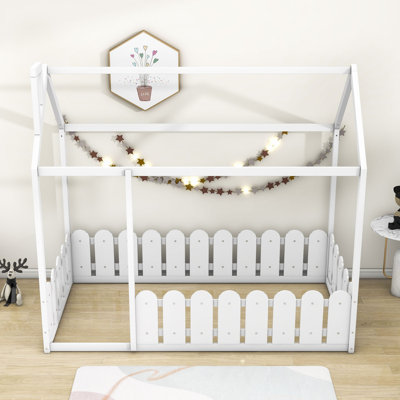 Buteau Twin Size House Bed with Fence