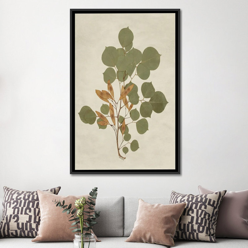 Botanical Leaves III, Black, 152.4 cm H x 101.6 cm W x 4.445 cm D