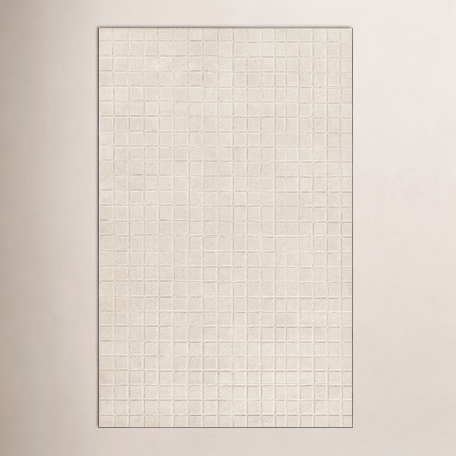 Contour Hand Woven Wool Geometric Ivory Area Rug, Rectangle 9' x 12'