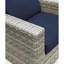 Fauteuil club en osier Sunbrella Gris