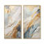 Ensemble de 2 décorations murales beiges et dorées Glacier Stone Simplicity-102576573-102576576