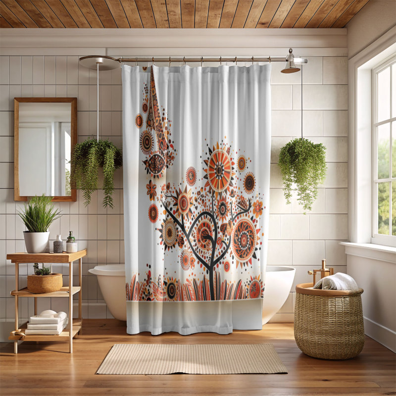 Rustic Patterns - Premium Shower Curtain, 74"H x 71"W