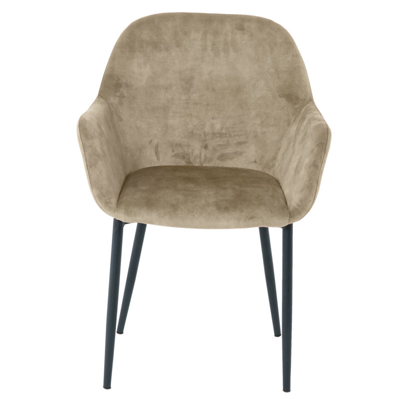 Charlestown 47cm H Velvet Upholstered Metal Armchair, Beige