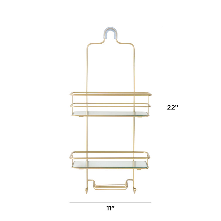 Elle Decor Black Steel 3-Shelf Hanging Shower Caddy 4.72-in x