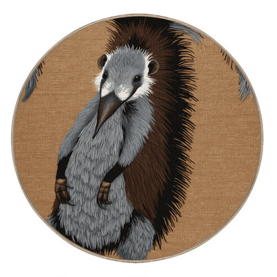 Washable Giant Anteater Wildlife Area Rug