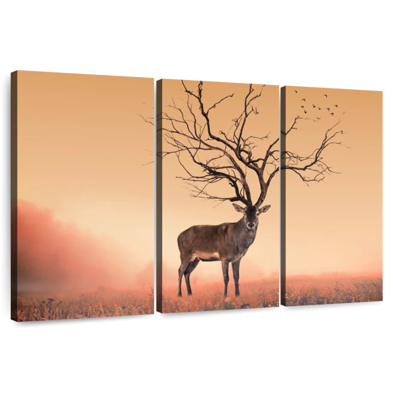 Cornes de cerf, H 36 po x l 57 po