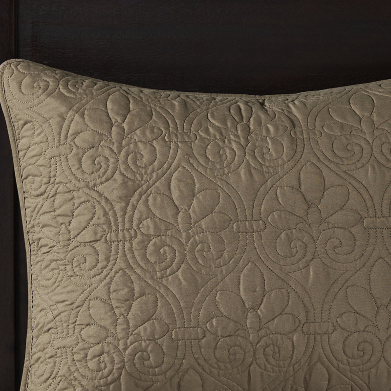 Grand couvre-lit réversible texturé avec motif matelassé surdimensionné en coton prélavé 2 taies décoratives incluses