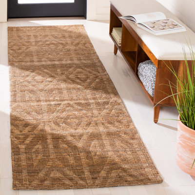 Mora Hand Woven Jute/Cotton Geometric Rug in Camel