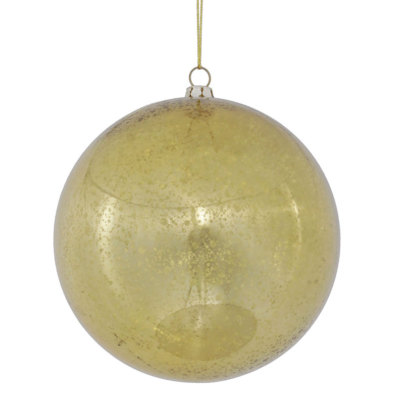 Ornement boule de mercure brillant, H 4,75 po x l 4,75 po x P 4,75 po, Doré