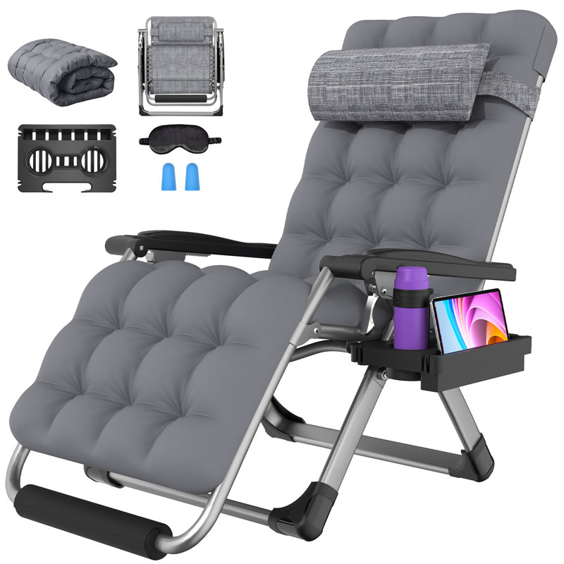 Fauteuil très grand pliable Bucero, Gris fossile