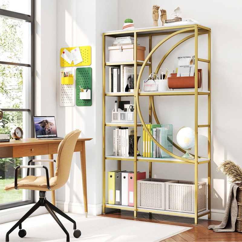 177cm H x 100cm W Metal Etagere Bookcase, White