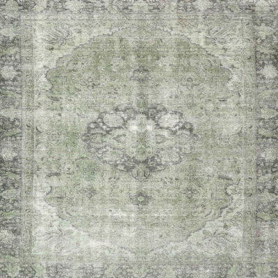 Tapis gris/beige traditionnel Tibay