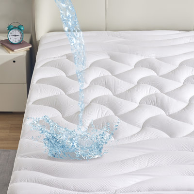 SLEEP ZONE Waterproof Quilted Mattress Pad, Deep Pocket Mattress Protector