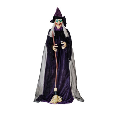 Fabric & Plastic Standing Animated Witch with Lights & Sound