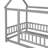 Thendara Floor Bed Frame, Wooden Platform Bed with House Roof Frame and Fence Guardrails-1204429193-1204429196