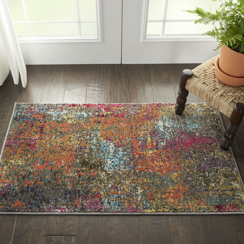 Abstract Indoor Rug, Rectangle 2'2" x 3'9"
