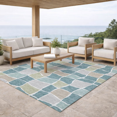 Machine Washable Indoor/Outdoor Chantille ACN2843 Geometric Rug