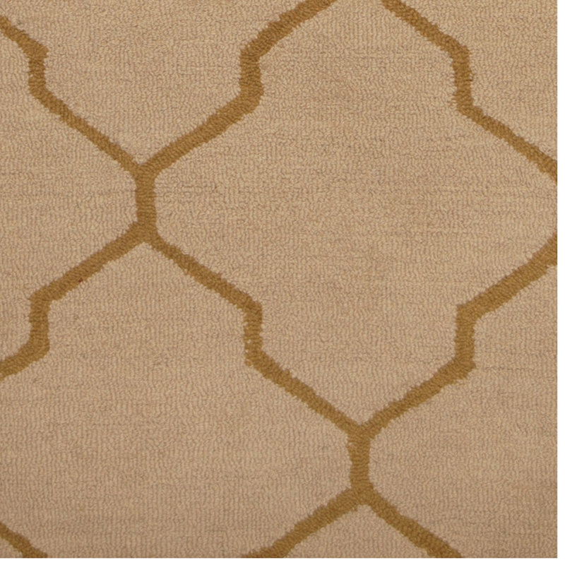 Tapis brun / doré touffeté à la main