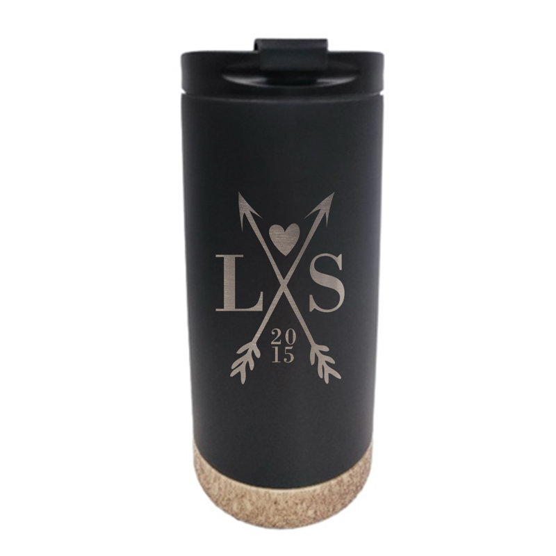 16 oz. Bouteille d'eau en acier inoxydable à double paroi, Noir