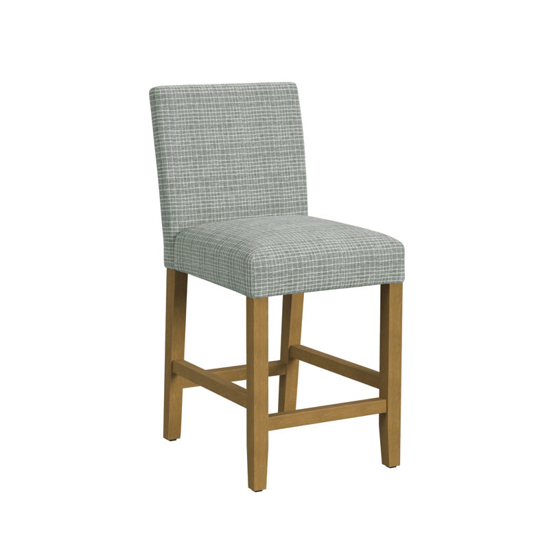 Niebrara Upholstered Counter Stool, Sage Mini Grid Woven