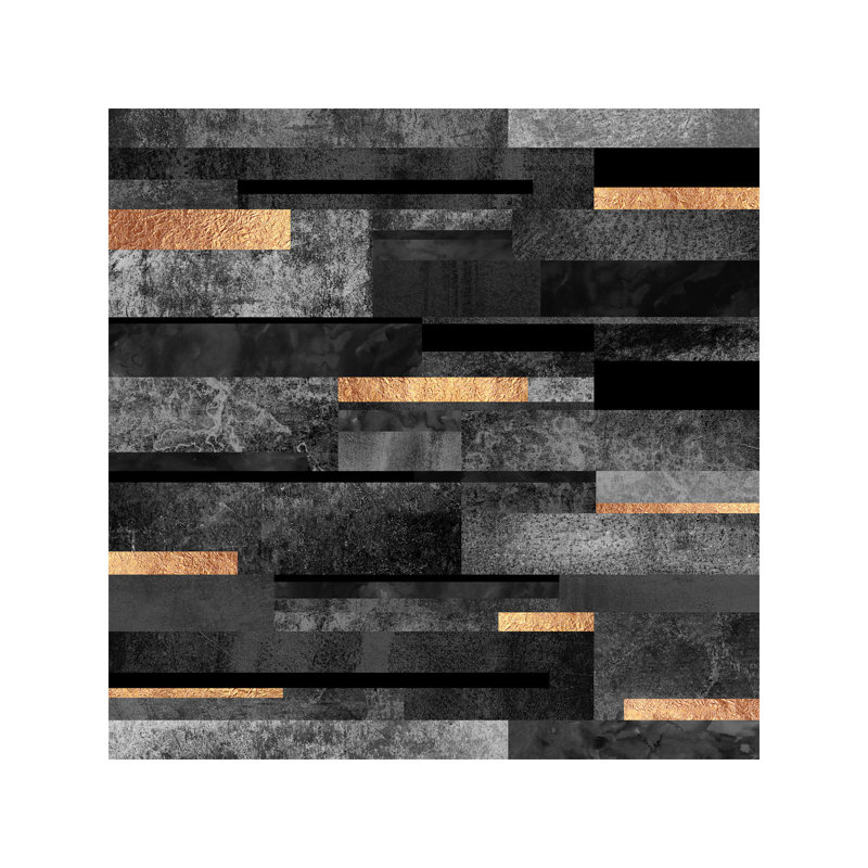 Urban Black And Gold by Elisabeth Fredriksson - Wrapped Canvas Print