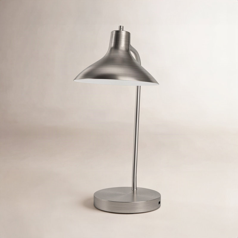 Lassell Adjustable Metal Desk Lamp, Brushed Steel