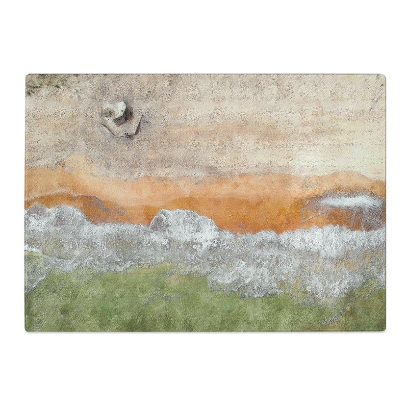 Aberdeen Beach in Scotland Painting Chopping Board, 0.4cm H x 20cm W x 29cm L