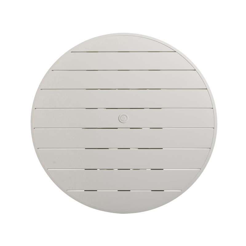 Seabrook 60" White Aluminum and Wicker Round Dining Table