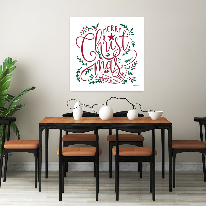 «Merry Christ-Mas I», art contemporain hivernal, H 32 po x l 32 po